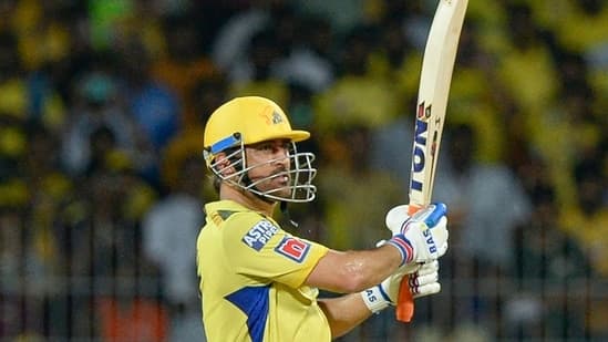 Chennai Super Kings' Mahendra Singh Dhoni plays a shot during the Indian Premier League (IPL) Twenty20 cricket match between Chennai Super Kings and Delhi Capitals at the MA Chidambaram Stadium in Chennai on May 10, 2023. (Photo by R.Satish BABU / AFP)