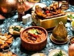 A table laid with all traditional Egyptian food 