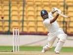 India B player Sarfaraz Khan plays a shot during the third day of Duleep Trophy 2024 match against India A