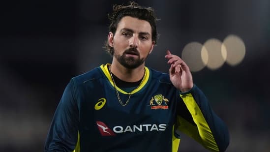 Australia's Tim David looks on during the first IT20 cricket match between England and Australia in Southampton